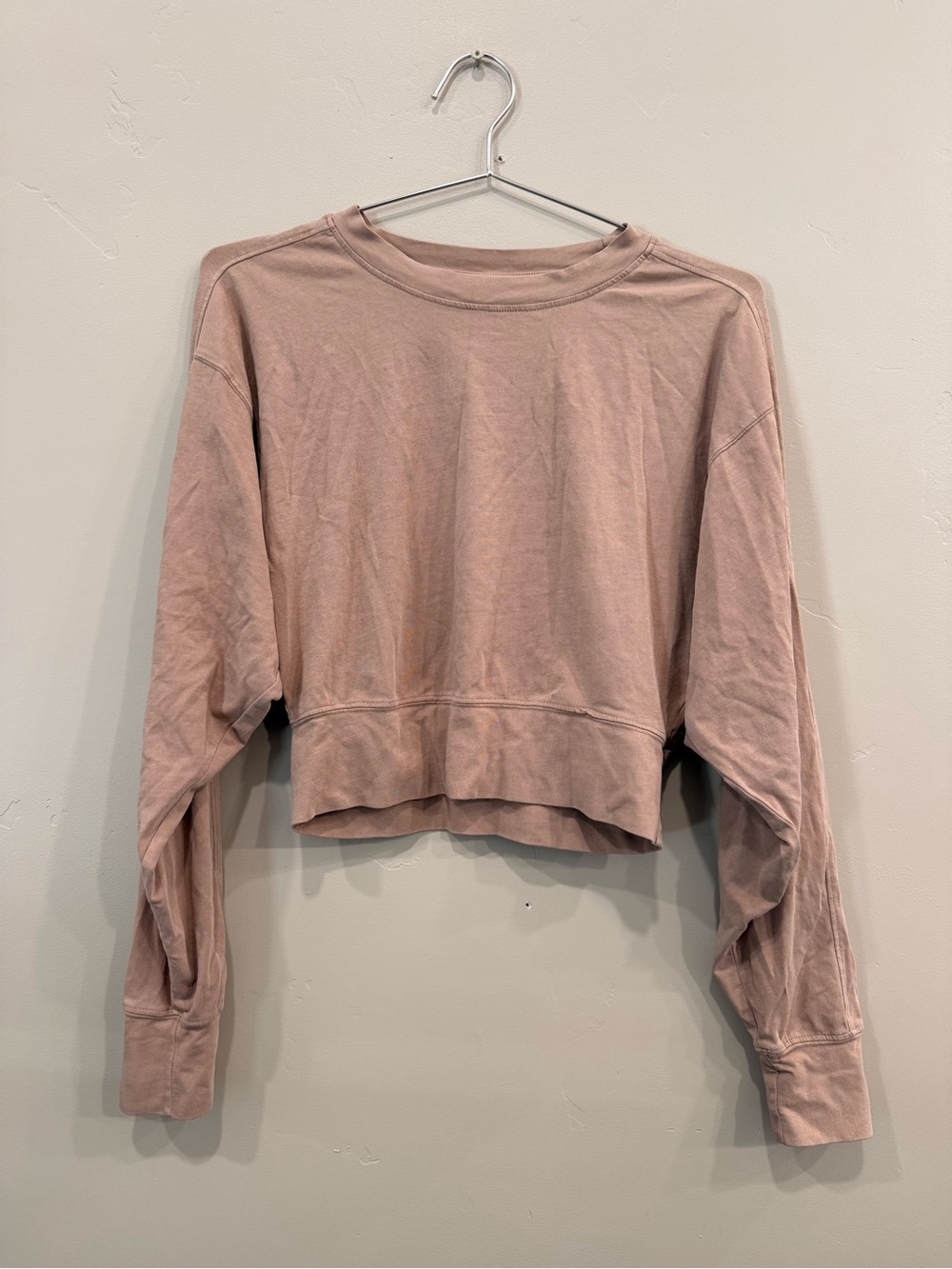 Long-Sleeve Crewneck Top - Dusty Pink